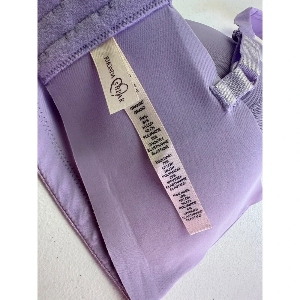 Rhonda Shear 2Pk Molded Cup Bra L Black Zebra Orchid Purple Wireless Comfort - Picture 15 of 16